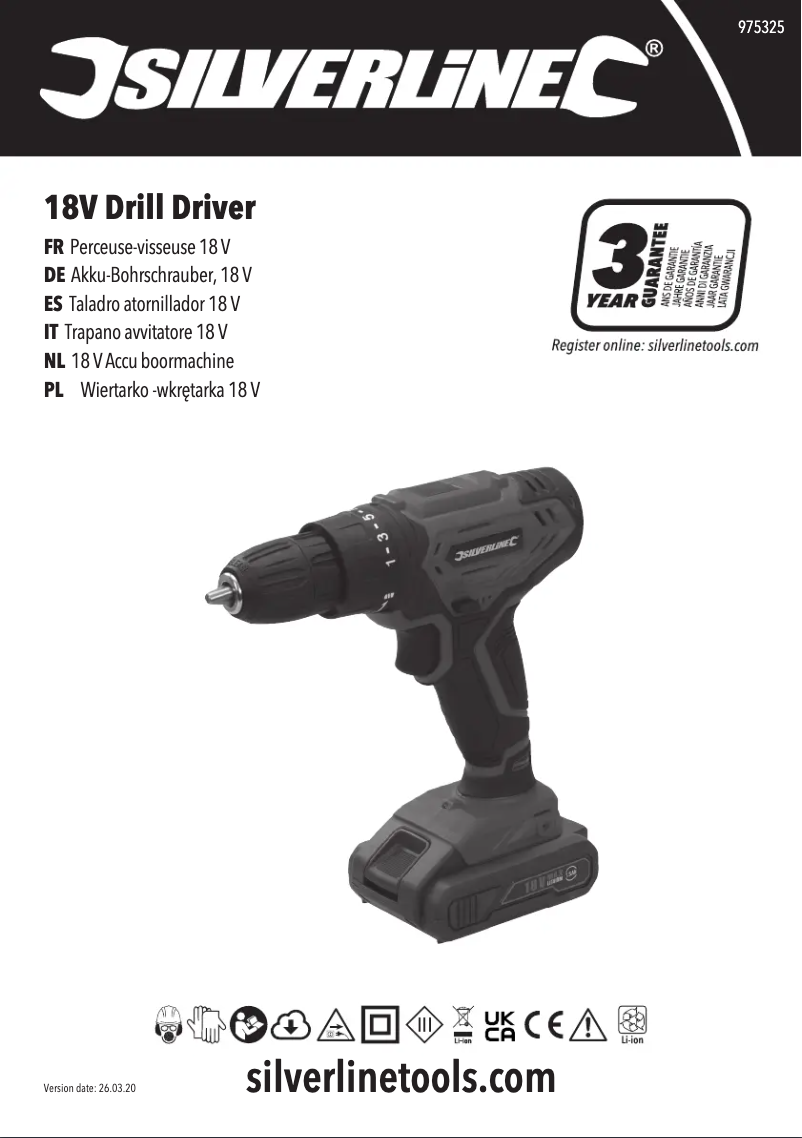 Page 1 de la notice Manuel utilisateur Silverline 975325