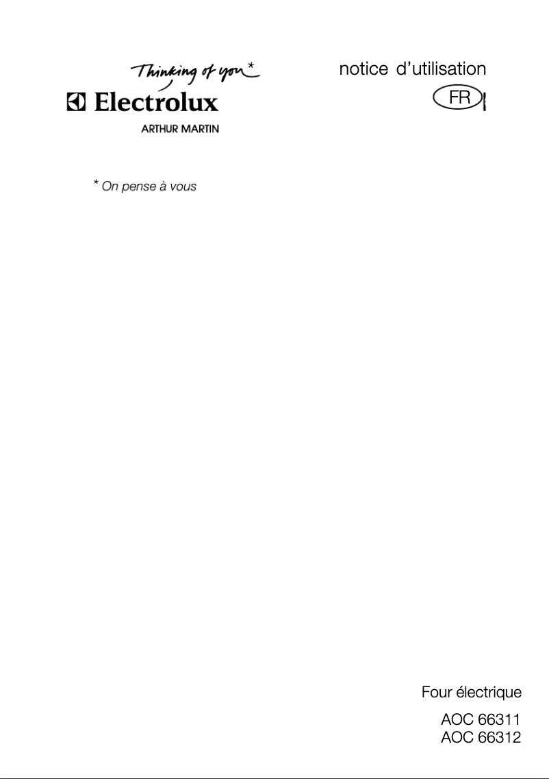 Page 1 de la notice Manuel utilisateur Arthur Martin-Electrolux AOC 66312 K