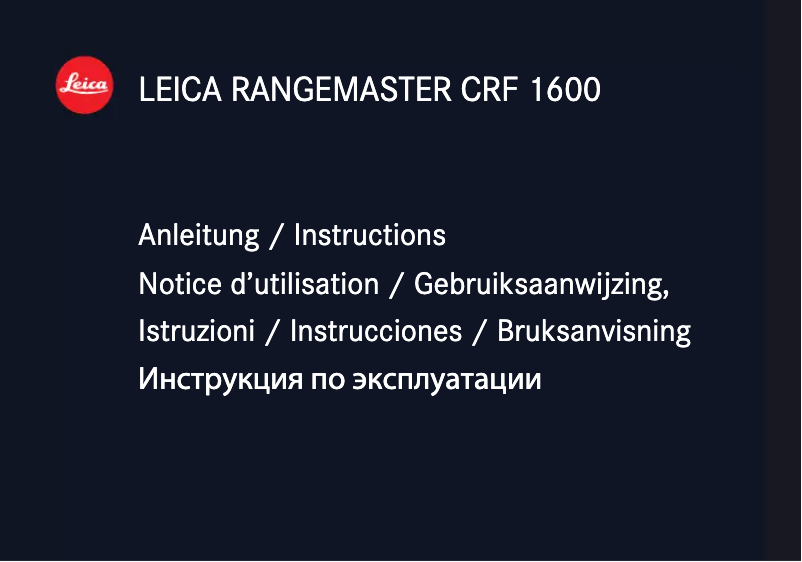 Page 1 de la notice Manuel utilisateur Leica Rangemaster CRF 1600