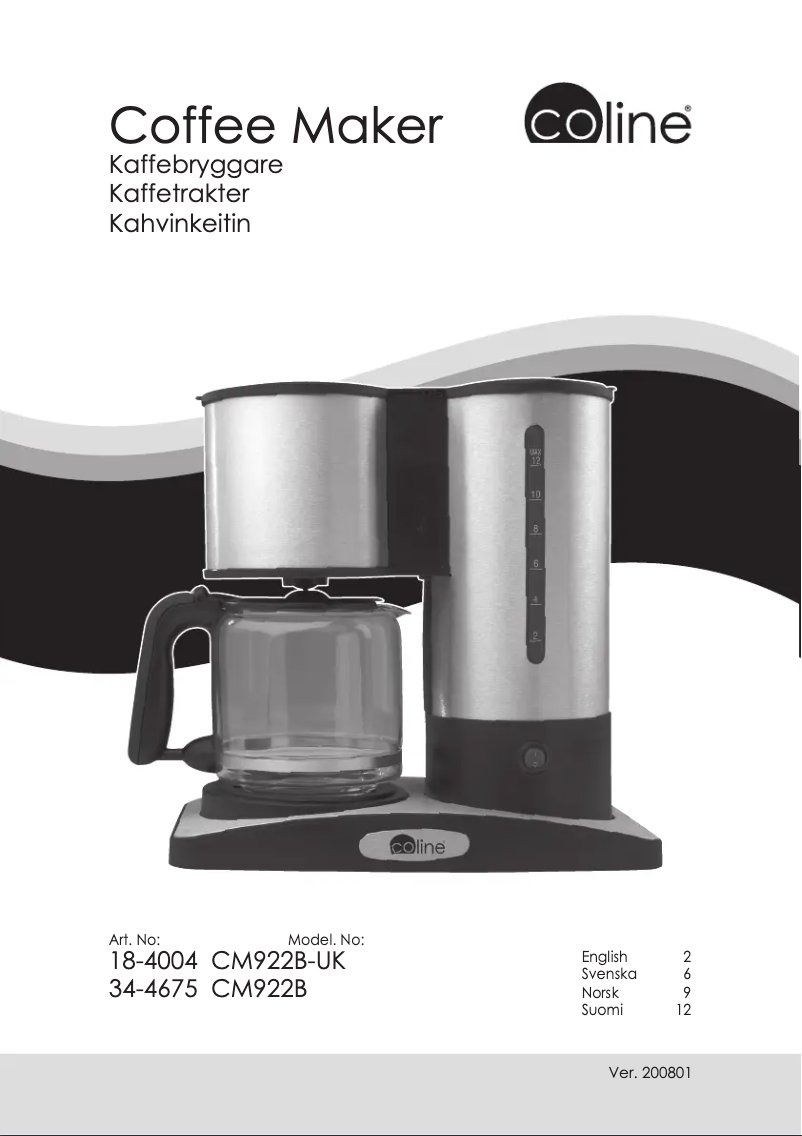 Image de la première page du manuel de l'appareil CM922B