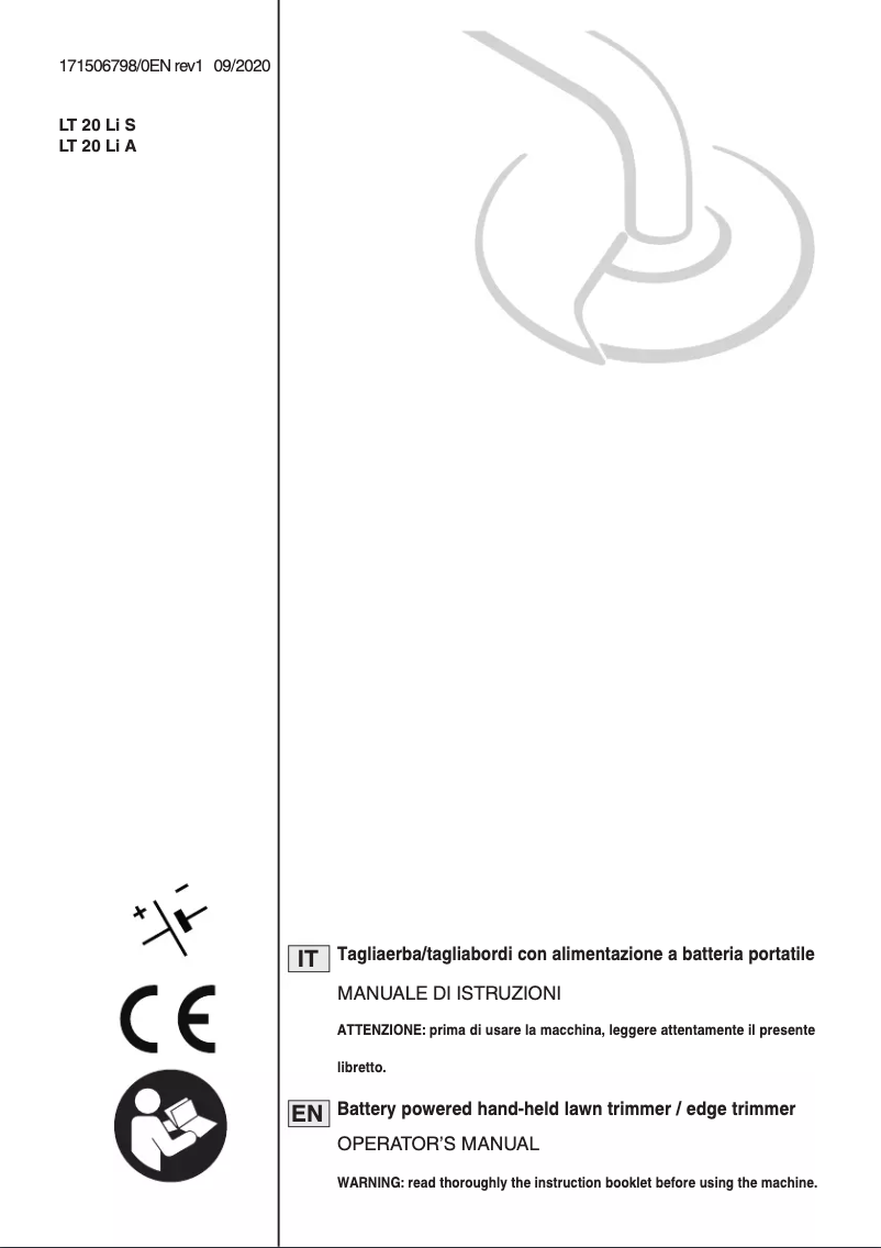 Page 1 de la notice Manuel utilisateur Mountfield MTR 20 Li