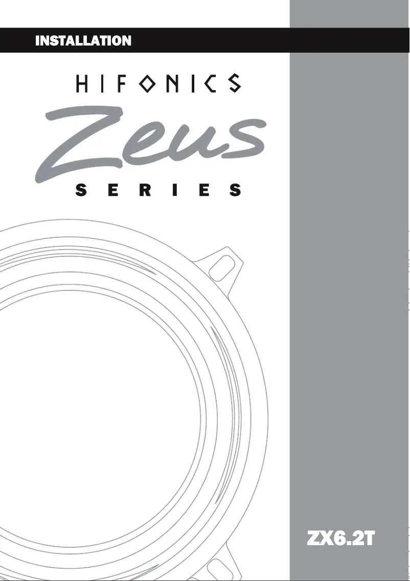 Page n°1 - Manuel utilisateur Hifonics Zeus ZX6.2T