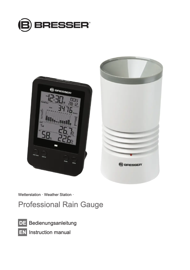 Page 1 de la notice Manuel utilisateur Bresser Professional Rain Gauge