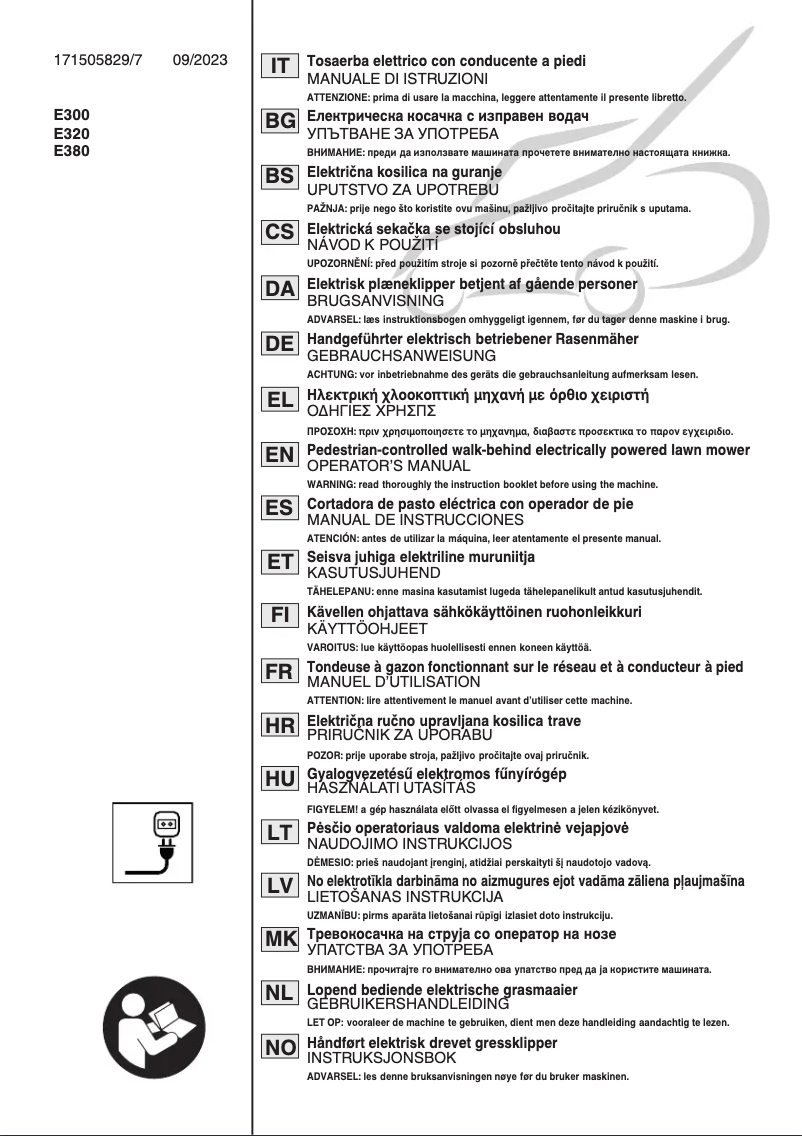 Image de la première page du manuel de l'appareil BL 320 E