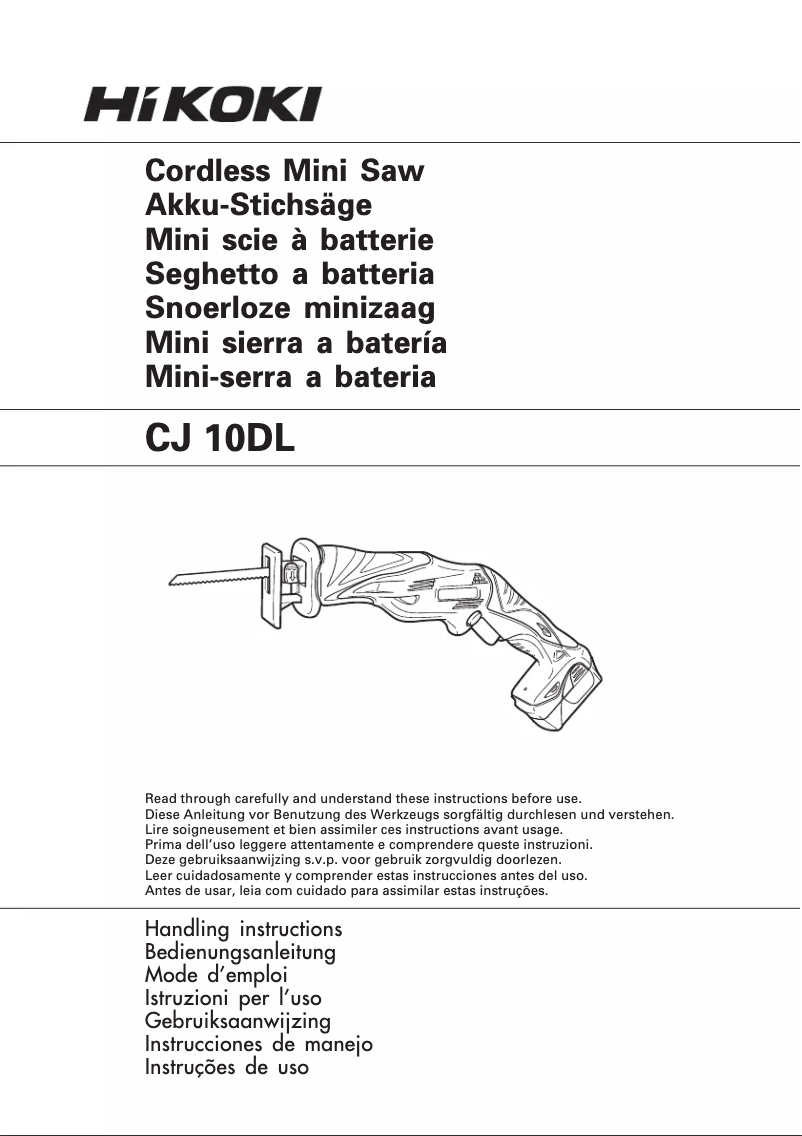 Page n°1 - Manuel utilisateur HiKOKI CJ10DL