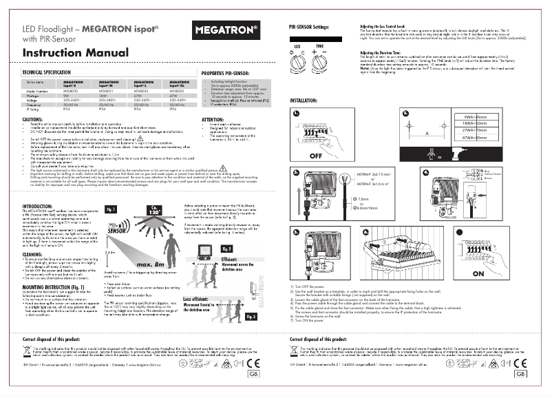 Page n°1 - Manuel utilisateur Megatron MT68032