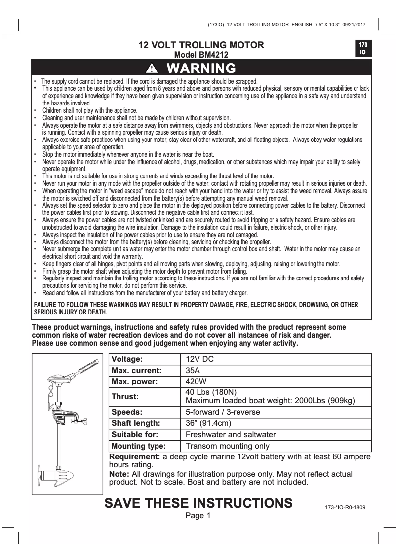 Page 1 de la notice Manuel utilisateur Intex BM4212