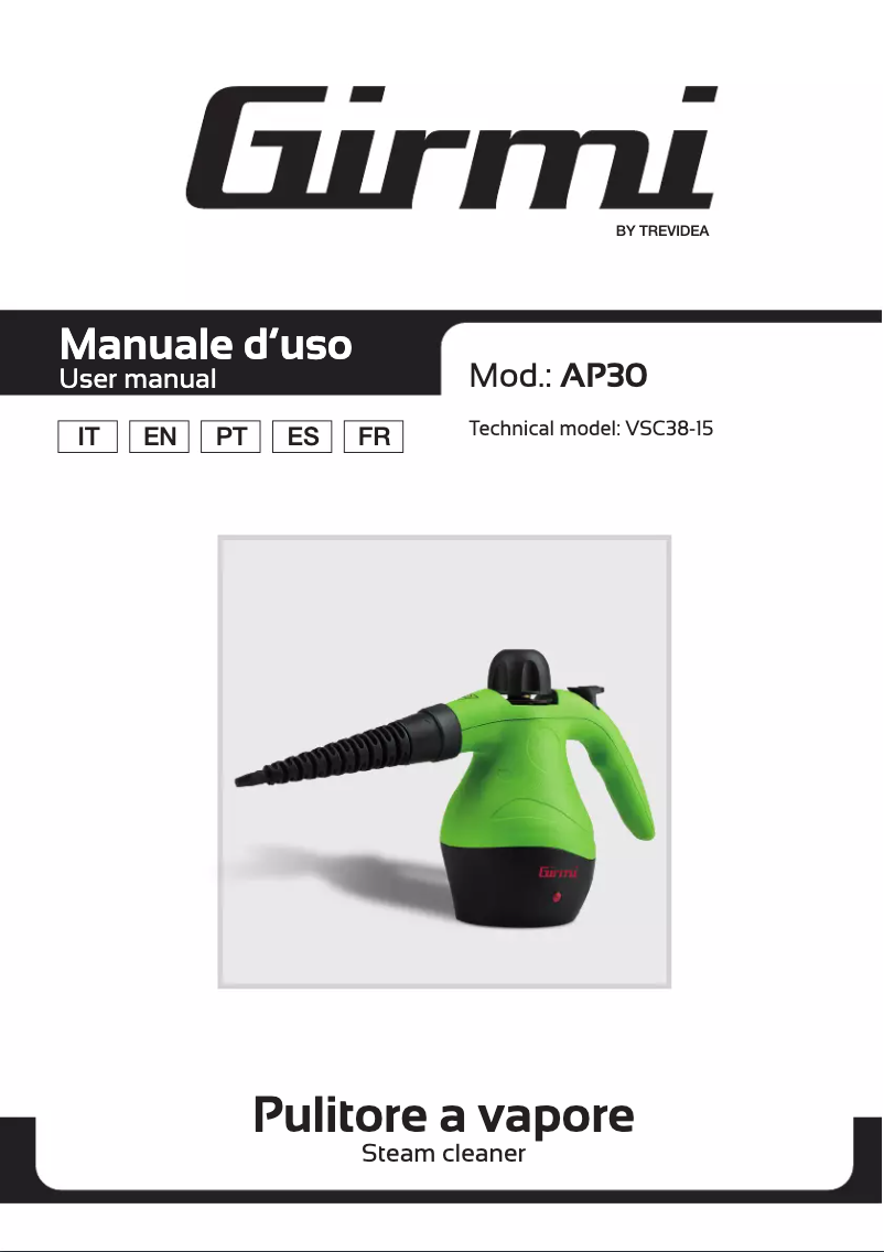 Page 1 de la notice Manuel utilisateur Girmi AP30