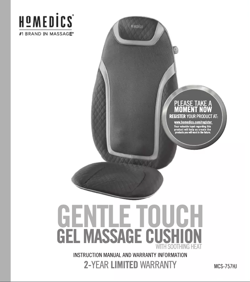 Page 1 de la notice Manuel utilisateur Homedics MCS-757HJ