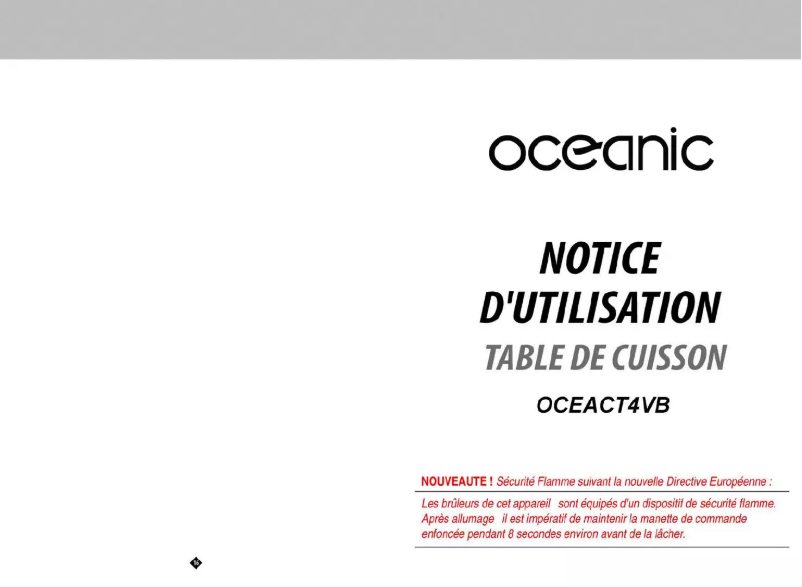 Page 1 de la notice Manuel utilisateur Oceanic OCEACTG4VB
