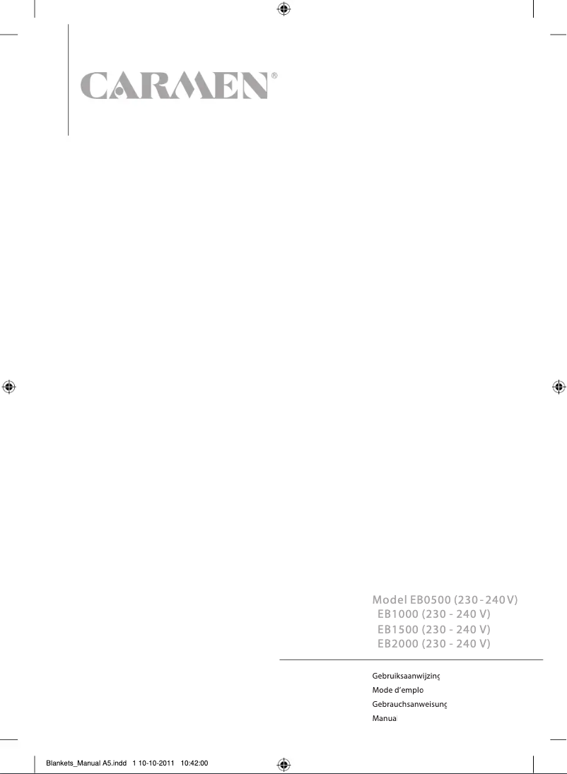 Page 1 de la notice Manuel utilisateur Carmen EB2000