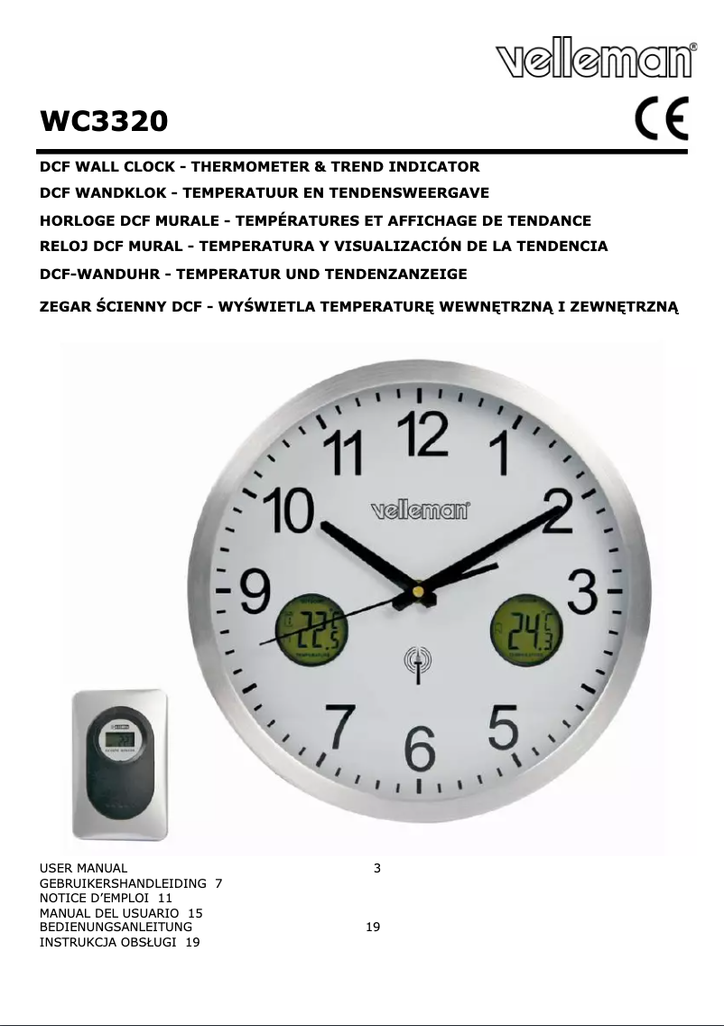 Image de la première page du manuel de l'appareil WC3320