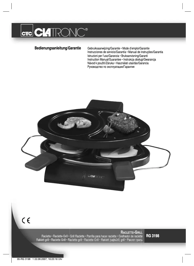 Page n°1 - Manuel utilisateur Clatronic RG 3198