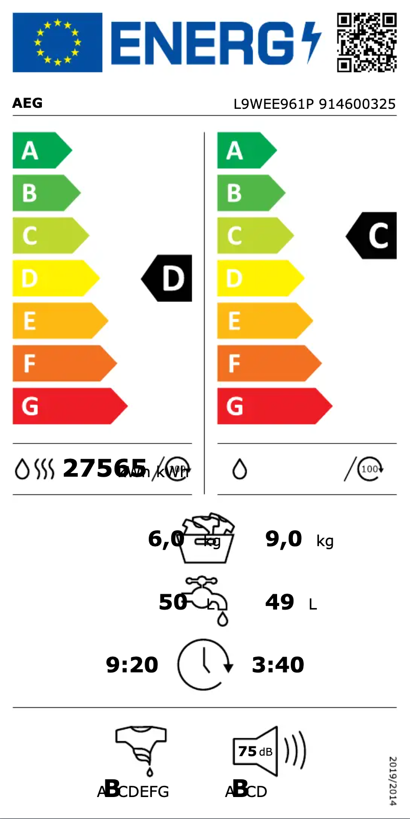 Página 1 del manual Manual de usuario AEG L9WEE961P