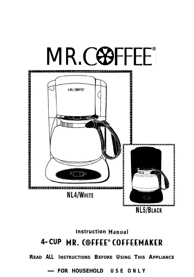 Page n°1 - Manuel utilisateur Mr. Coffee NL5