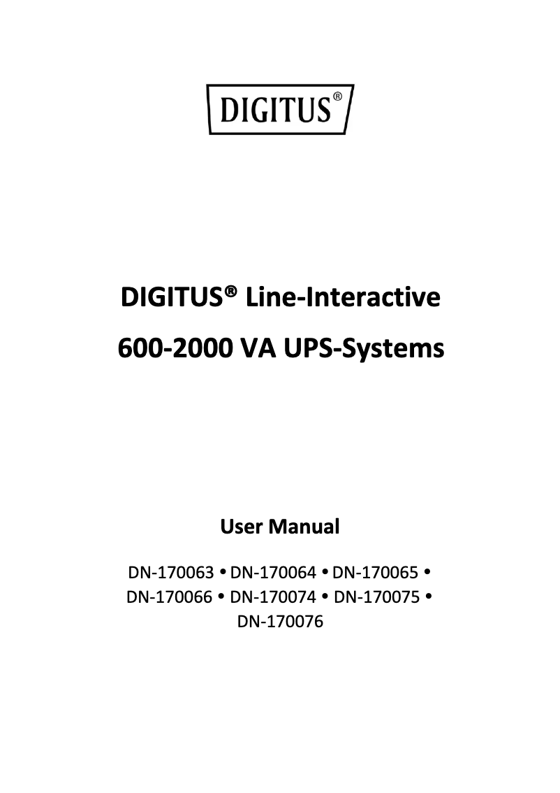 Image de la première page du manuel de l'appareil DN-170063