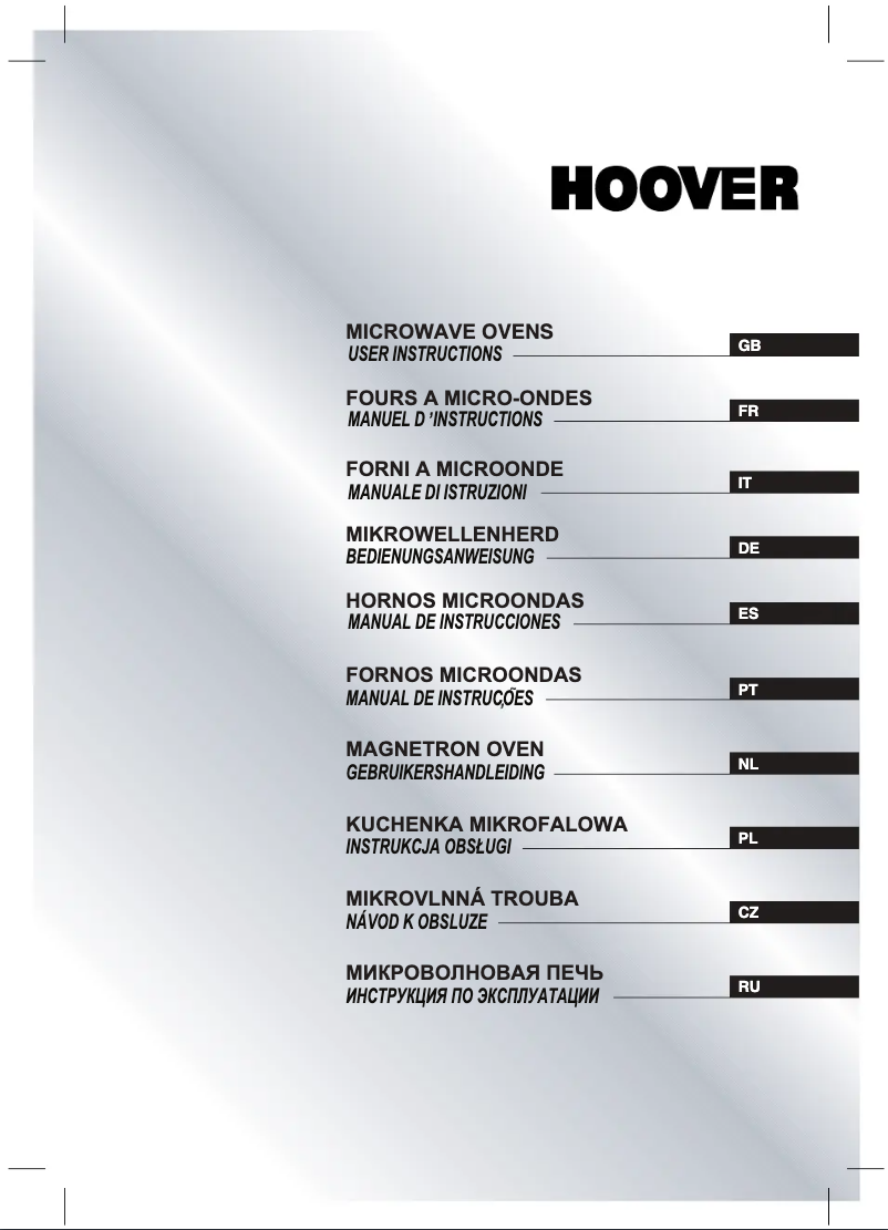 Page 1 de la notice Manuel utilisateur Hoover HMG200X