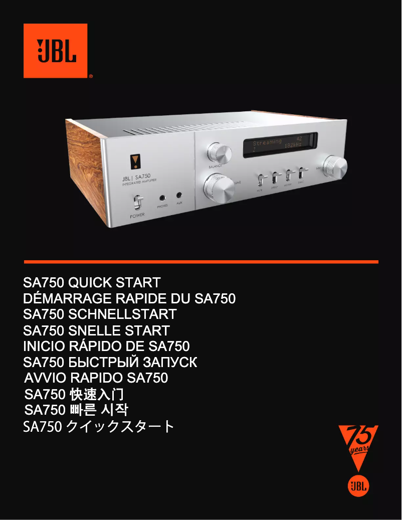 Image de la première page du manuel de l'appareil SA750