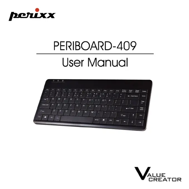 Page 1 de la notice Manuel utilisateur Perixx PERIBOARD-609