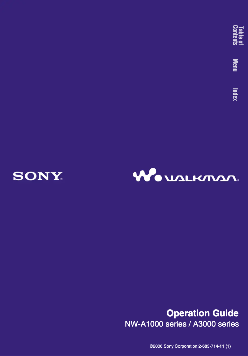 Page 1 de la notice Manuel utilisateur Sony Walkman NW-A3000