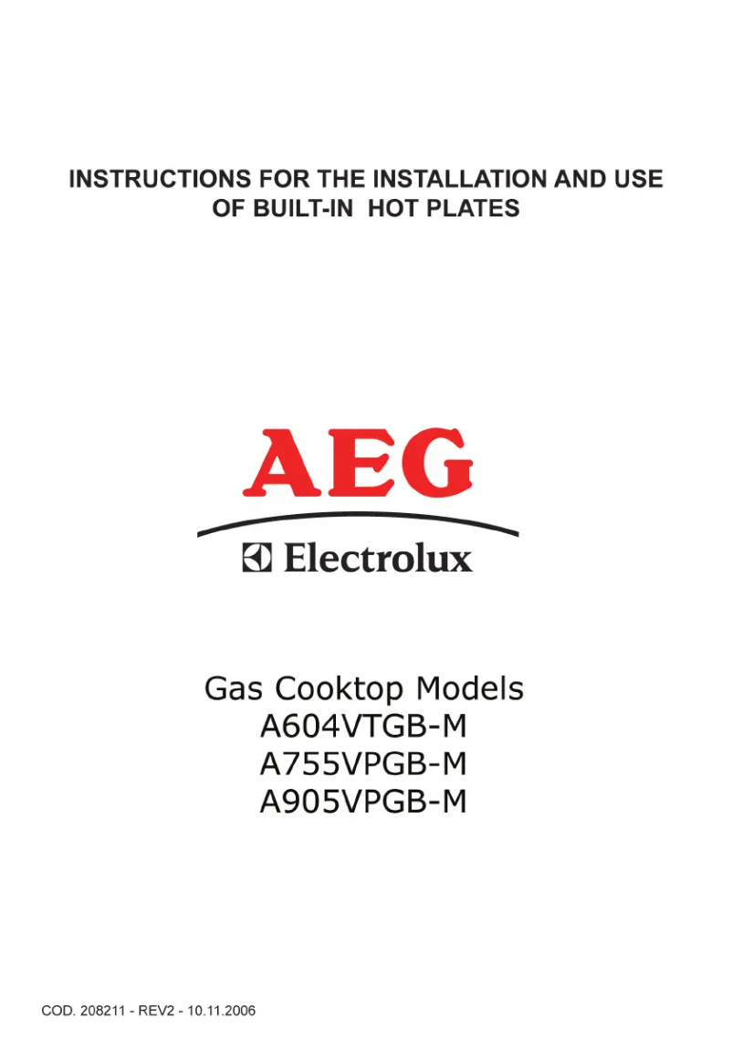 Page n°1 - Manuel utilisateur AEG A755VPGB-M