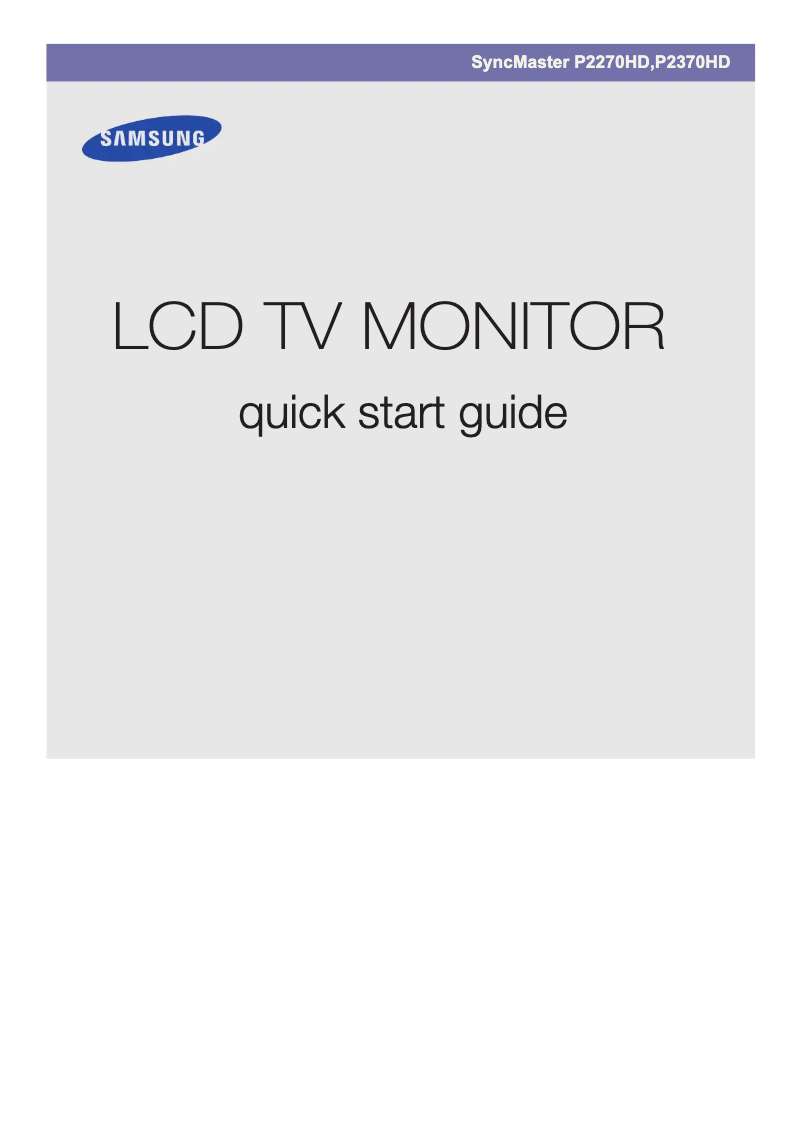 Page 1 de la notice Guide d'installation Samsung SyncMaster P2370