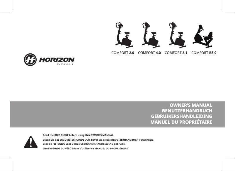 Page n°1 - Manuel utilisateur Horizon Comfort 4.0