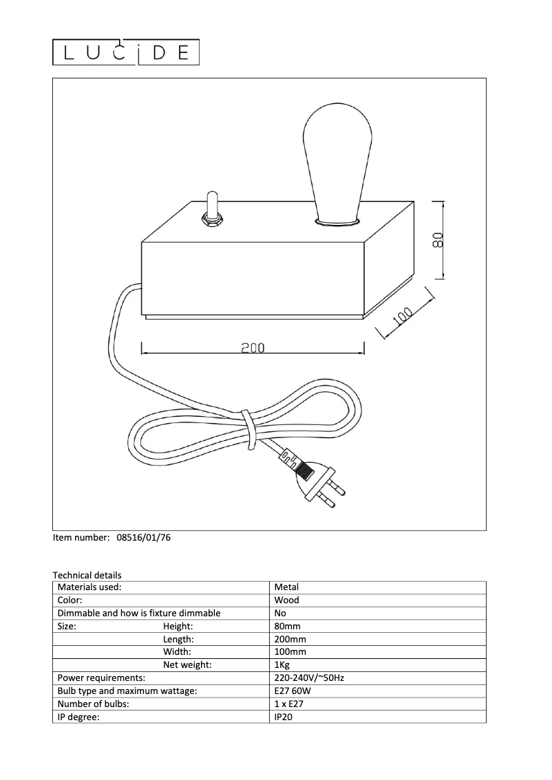 Image de la première page du manuel de l'appareil Edison 08516/01/76