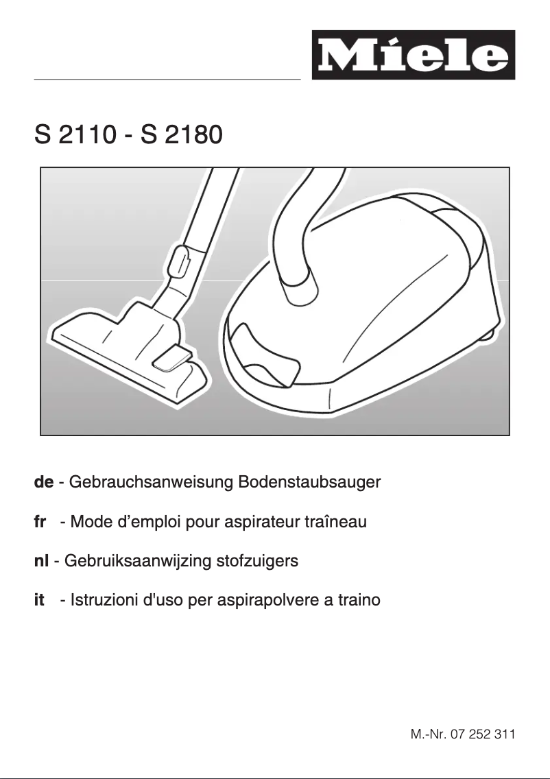 Página 1 del manual Manual de usuario Miele S 2130