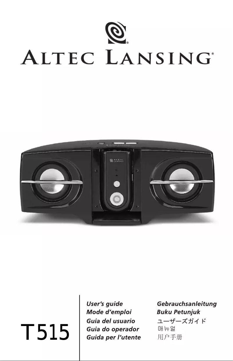 Page n°1 - Manuel utilisateur Altec Lansing T515