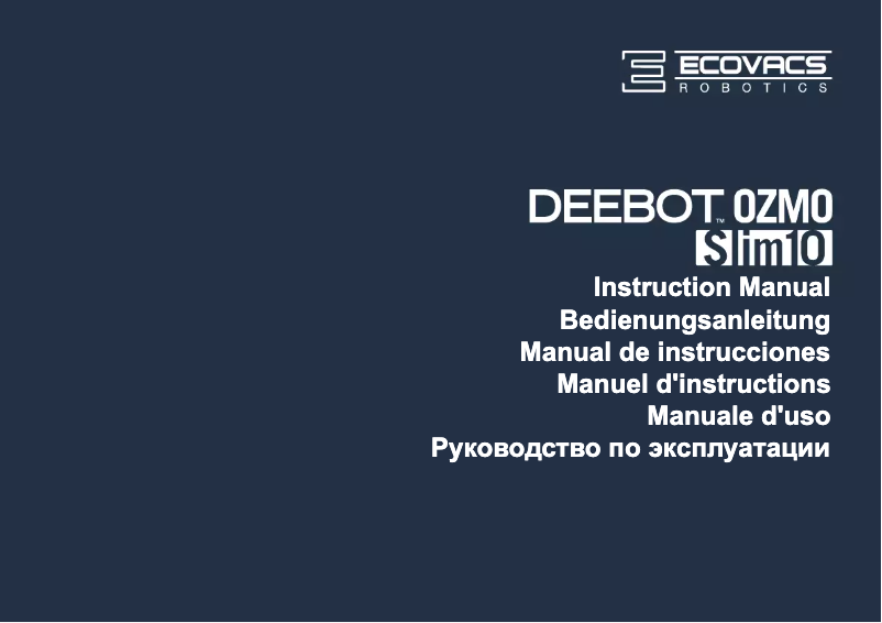 Page n°1 - Manuel utilisateur ECOVACS Deebot Ozmo Slim 10