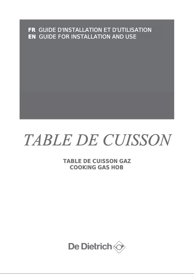 Page 1 de la notice Manuel utilisateur De Dietrich DPE7610F