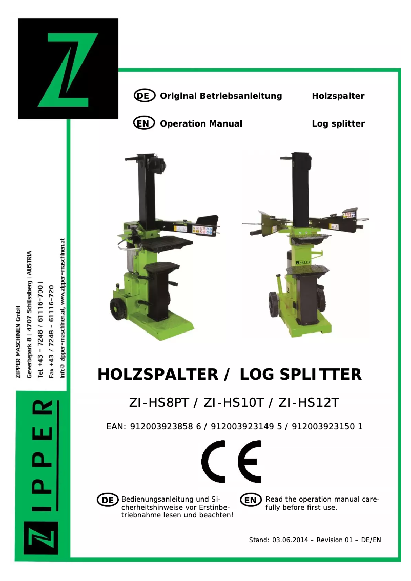 Page 1 de la notice Manuel utilisateur Zipper ZI-HS8PT