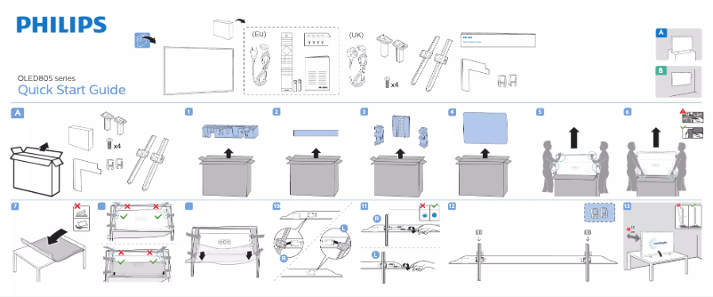 Page 1 de la notice Guide de démarrage rapide Philips 55OLED805