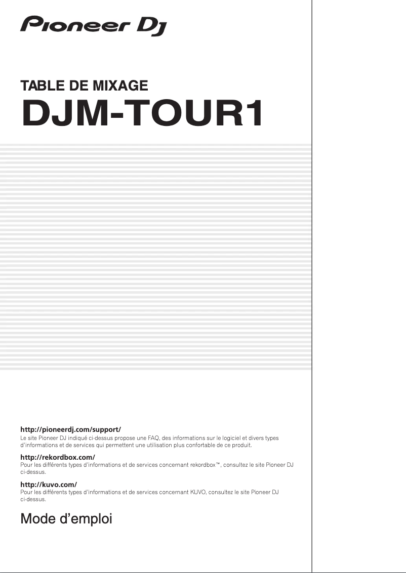 Image de la première page du manuel de l'appareil DJM-TOUR1