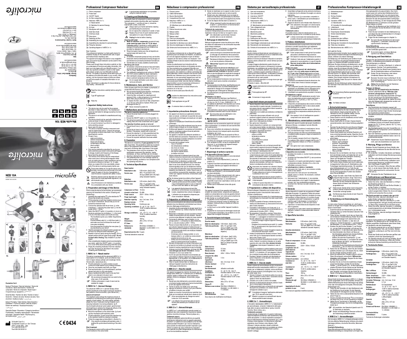 Página 1 del manual Manual de usuario Microlife NEB 10A