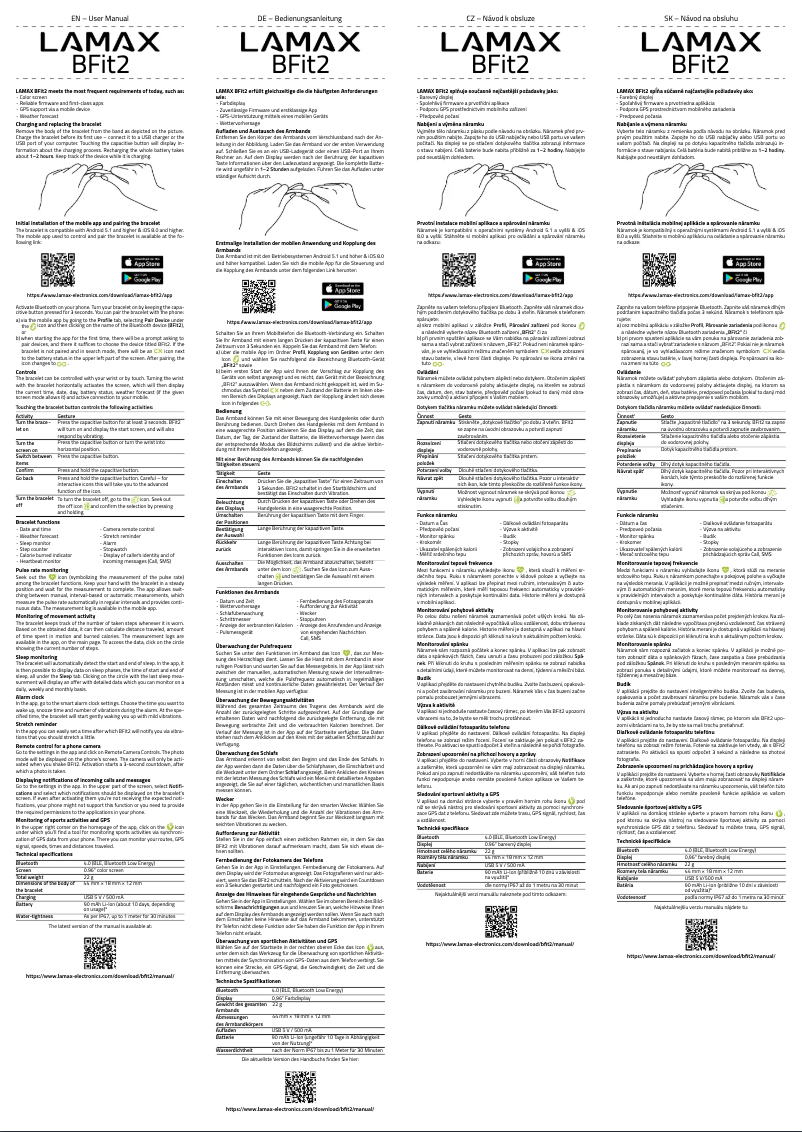 Page n°1 - Manuel utilisateur Lamax BFit2