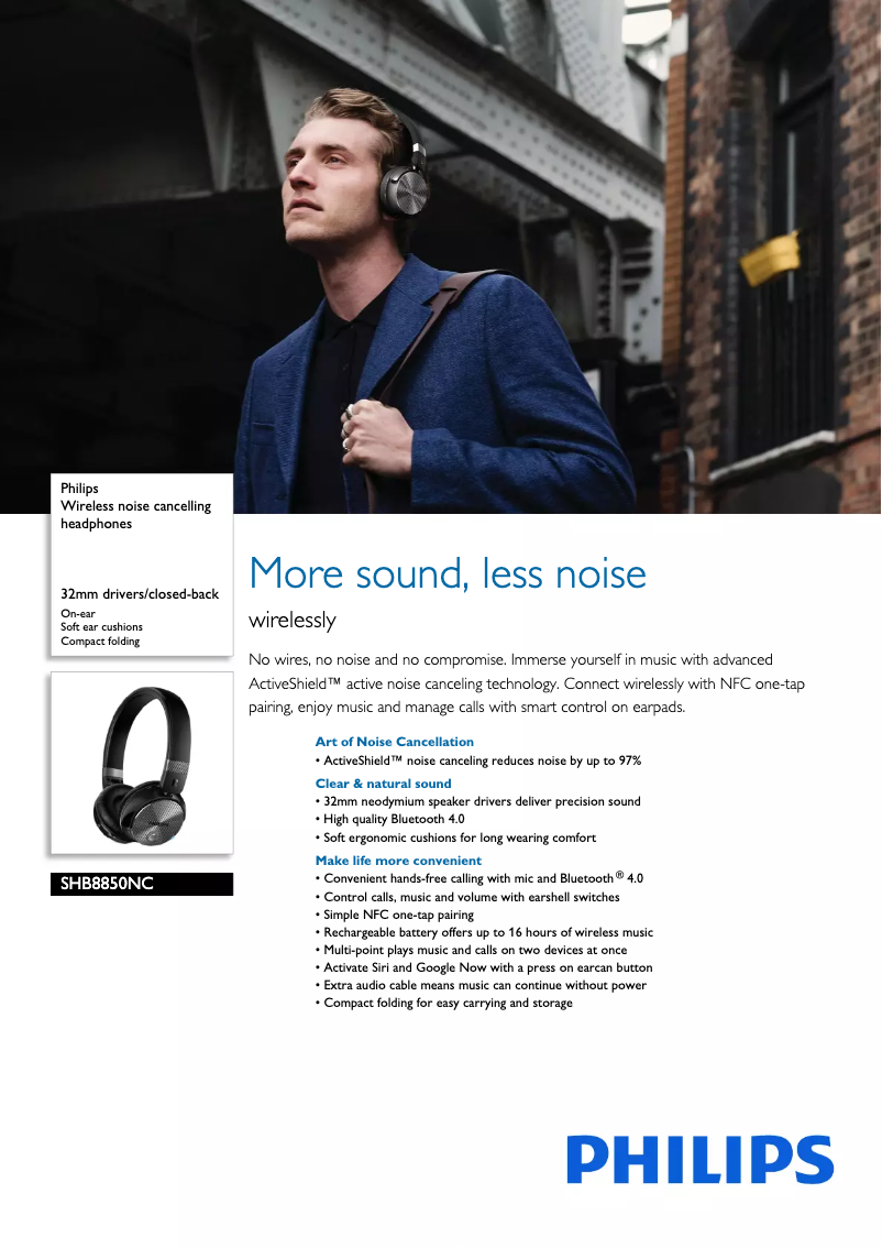 Page 1 de la notice Brochure Philips SHB8850NC