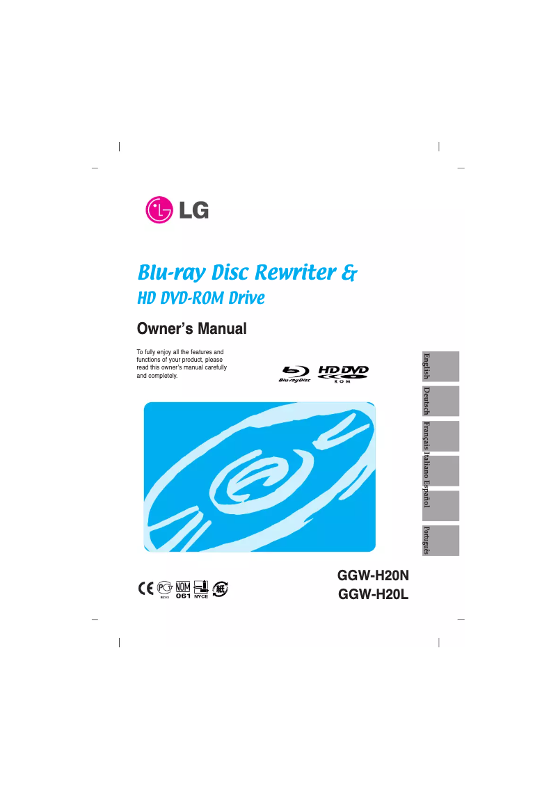 Page 1 de la notice Manuel utilisateur LG GGW-H20L