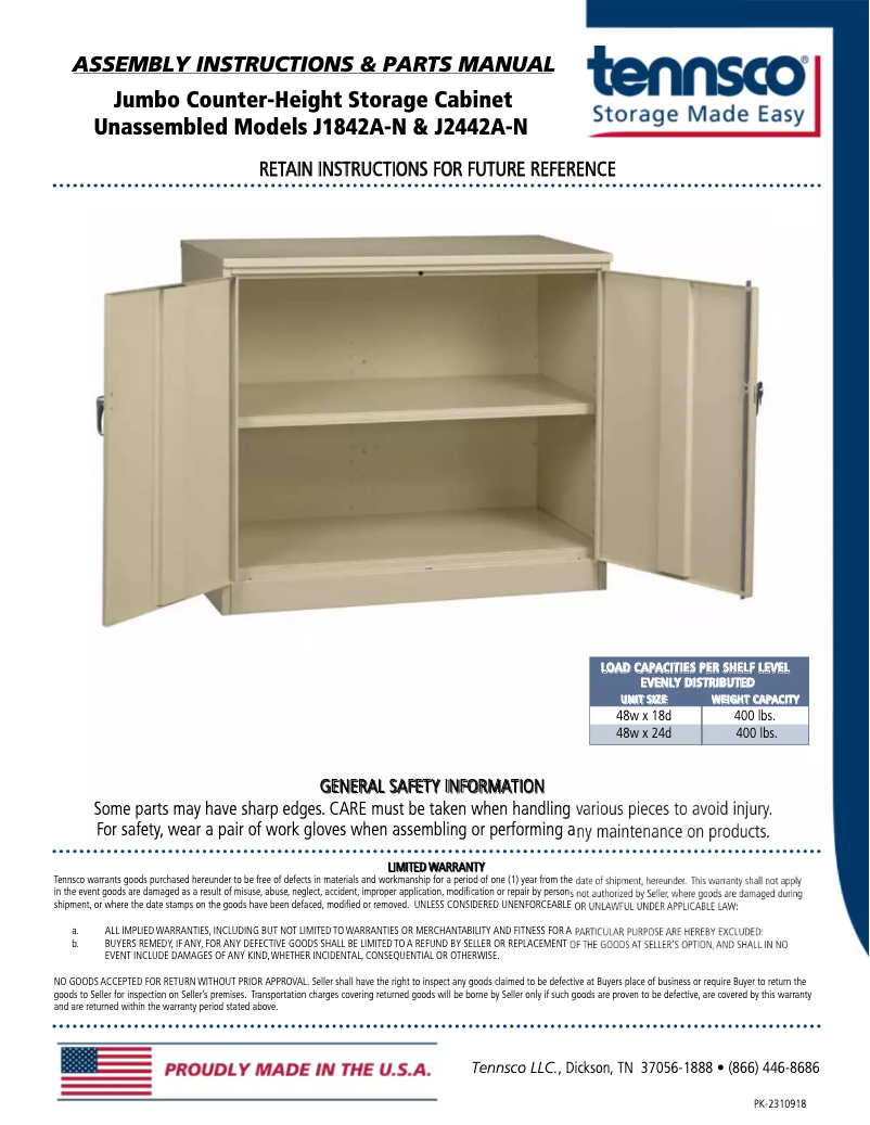 Image de la première page du manuel de l'appareil J1842A-SND