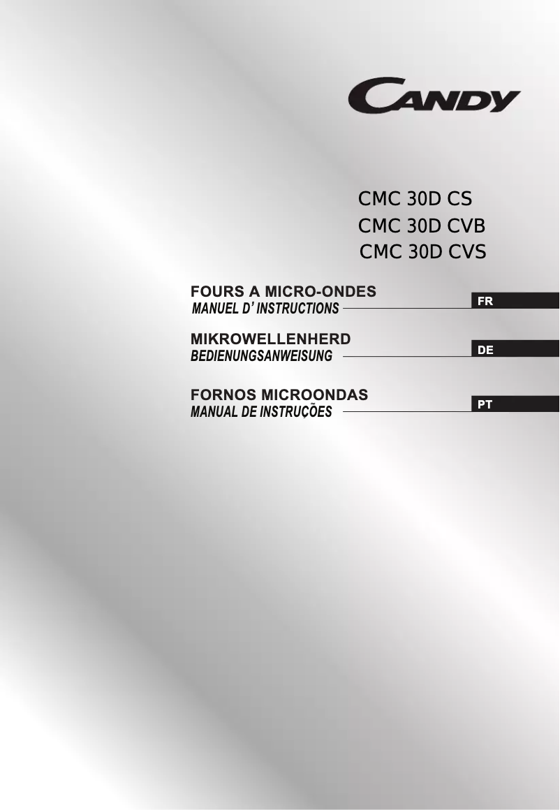 Page 1 de la notice Manuel utilisateur Candy CMC 30 D CS