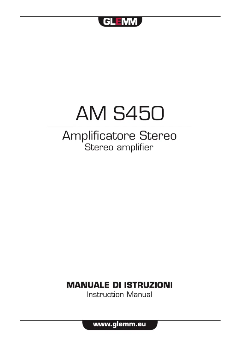 Page n°1 - Manuel utilisateur Glemm AM S450