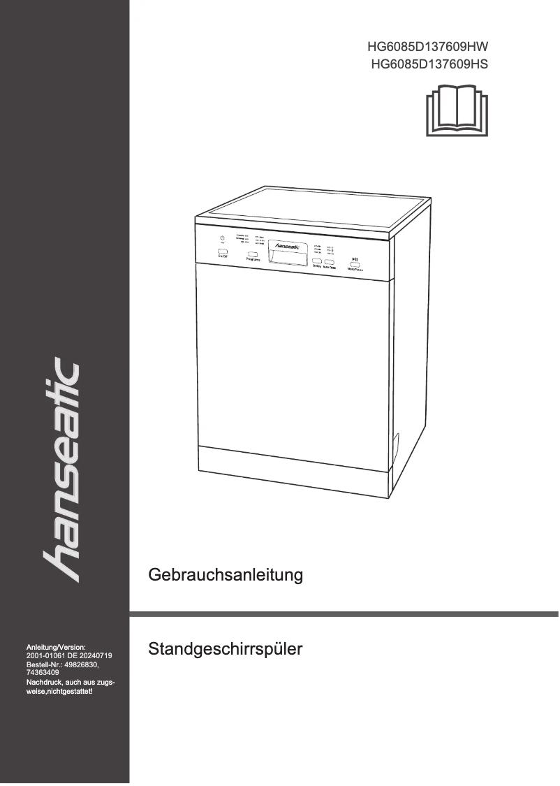 Page 1 de la notice Manuel utilisateur Hanseatic HG6085D137609HS