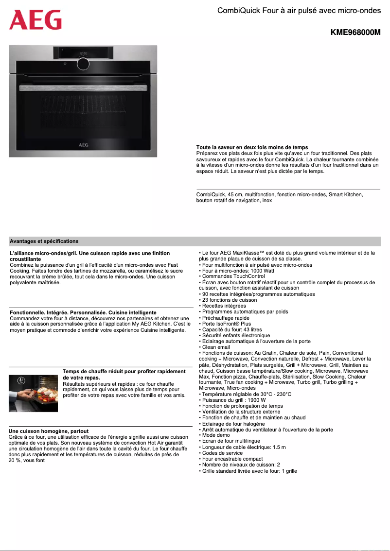 Image de la première page du manuel de l'appareil KME968000M