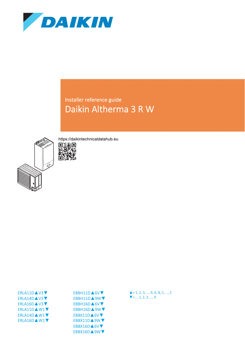 Page 1 de la notice Guide d'installation Daikin ERLA14DAV3