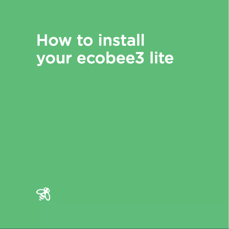 Page n°1 - Manuel utilisateur Ecobee 3 lite