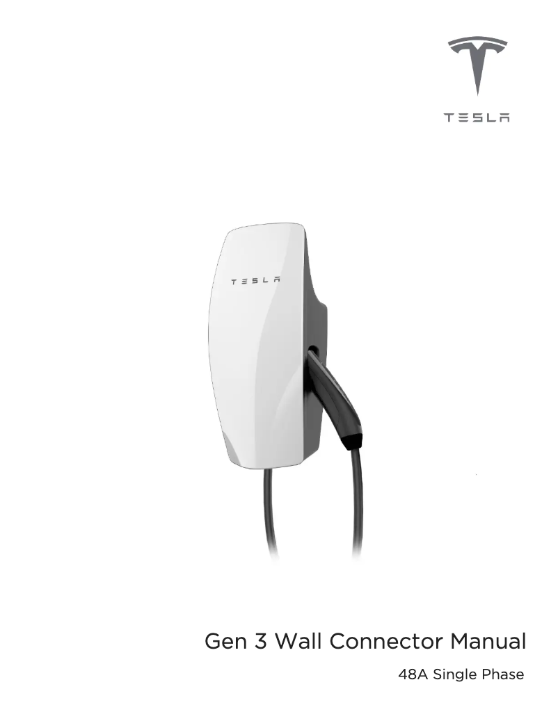 Image de la première page du manuel de l'appareil Gen 3 Wall Connector