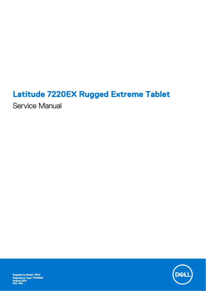 Image de la première page du manuel de l'appareil Latitude 7220EX Rugged Extreme