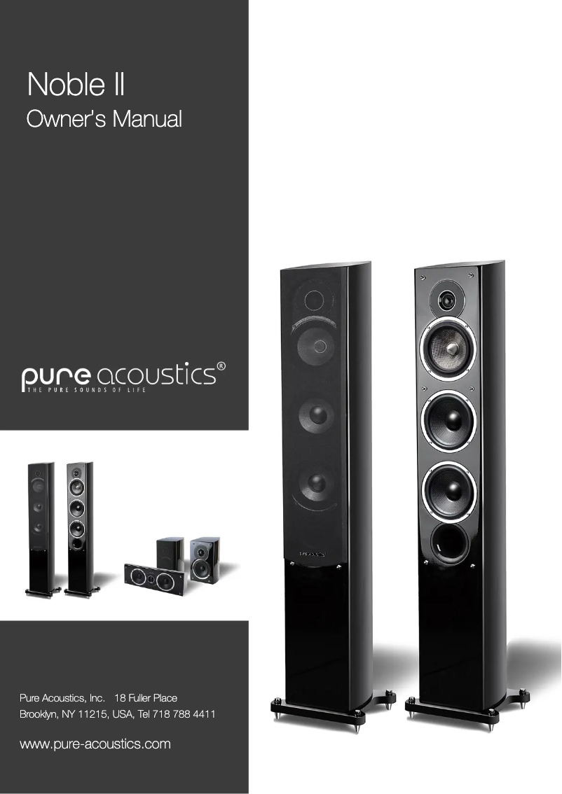 Page n°1 - Manuel utilisateur Pure Acoustics Noble II