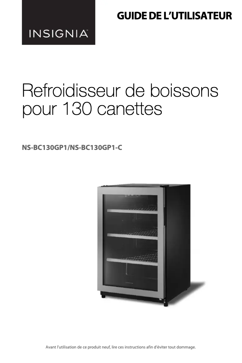 Page 1 de la notice Guide de démarrage rapide Insignia NS-BC130GP1